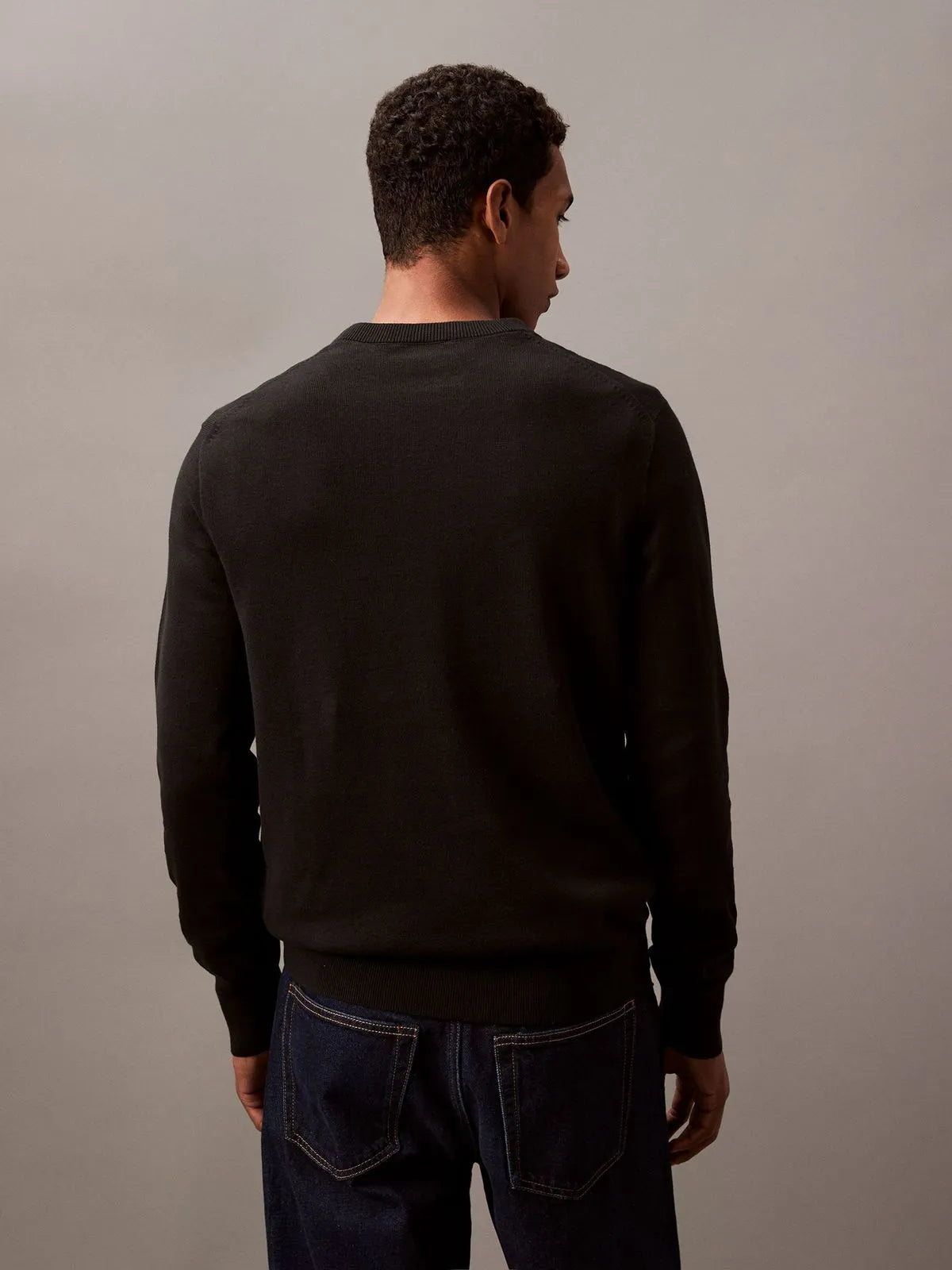 Calvin Klein Tonal Logotipli Paxtadan Trikotaj Sviter